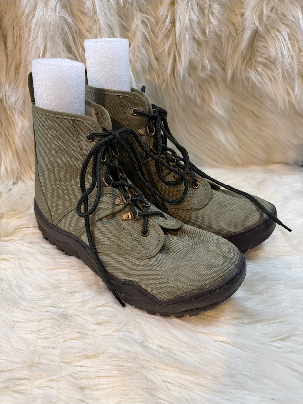Men's Olive Green Tactical Lace-Up Boots Size 11